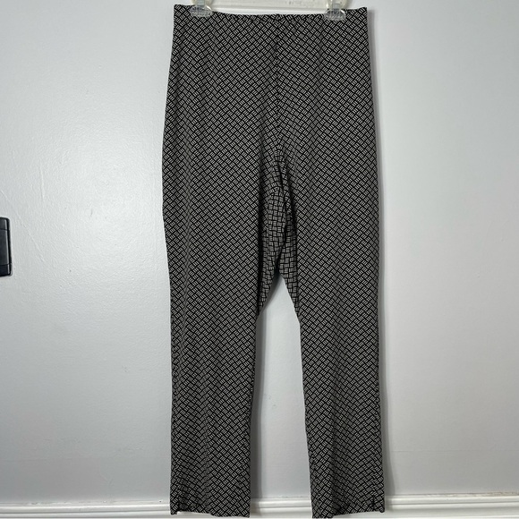 J.Jill elastic waist size large black off white pants - Picture 1 of 6